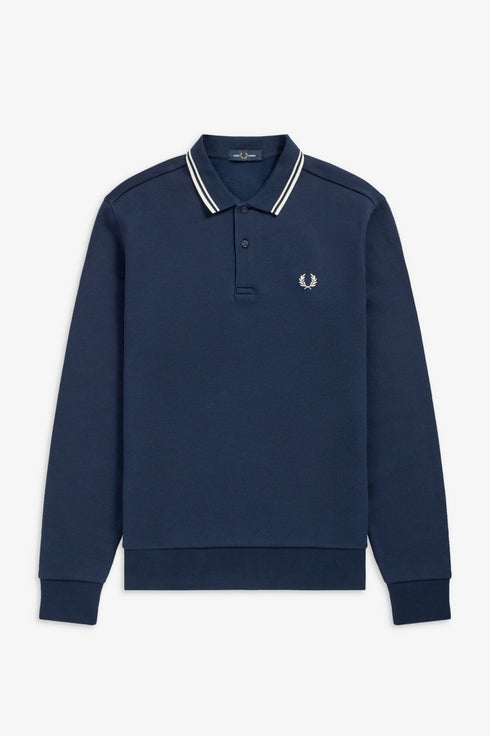 Polo Uomo rovescio in pile Blu Fred Perry- Francavilla Moda